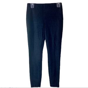 Stretch Black check ankle leggings by Maison Jules, women's small stretch knit